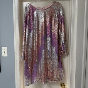 NWT H&M A-Line Sequin Multicolor Dress, XXL